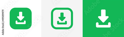 Download button icon set in flat design.