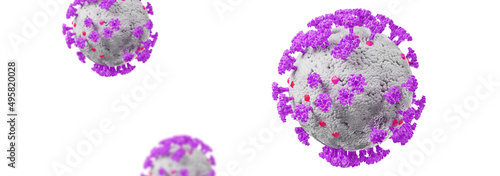 Detail of Corona Virus under the microscope. 3D illustration