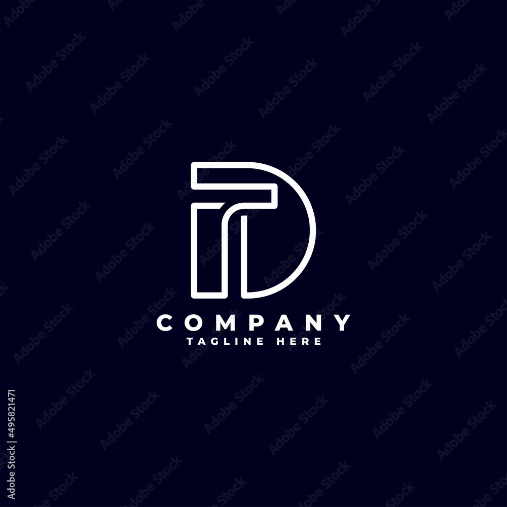 Letter TD DT logo design template vector illustration Letter TD DT logo design template vector illustration