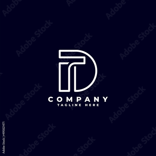 Letter TD DT logo design template vector illustration