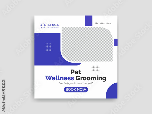pet social media post banner ads design and promotion template