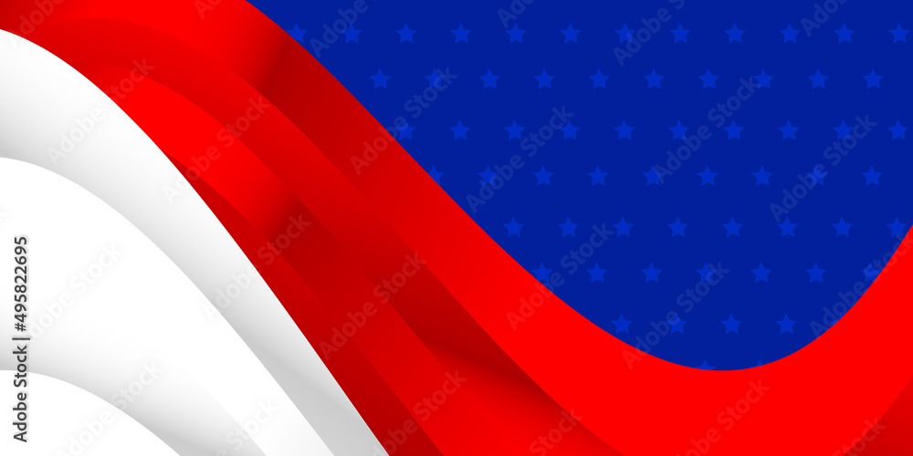 Naklejka premium Blue, white and red background with star