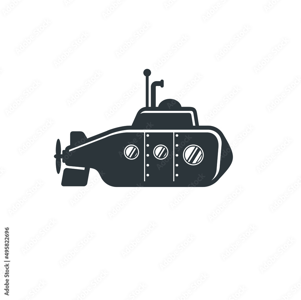 illustration of submarine, vector art. illustration of submarine, vector art.