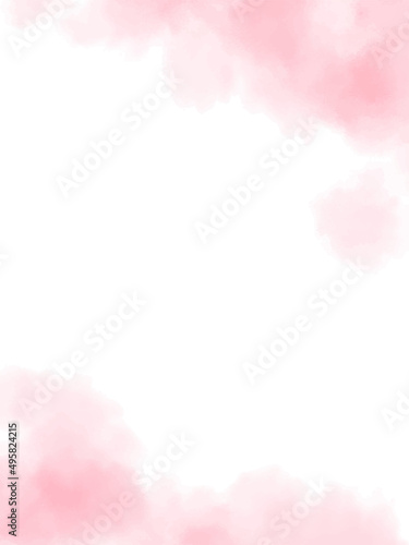 水彩テクスチャの背景素材　ピンク　春イメージ　縦長
