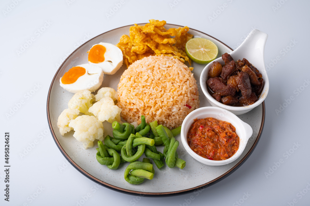 Fried Rice with Spicy Shrimp Paste Dip , Thai Street Food Fried Rice with Spicy Shrimp Paste Dip , Thai Street Food