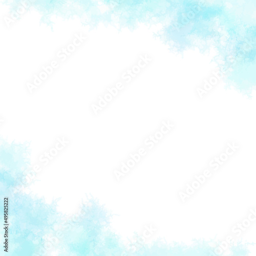 水彩テクスチャの背景素材 ブルー 夏イメージ 正方形