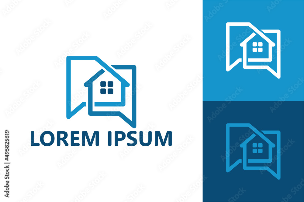 House chat logo template design vector House chat logo template design vector