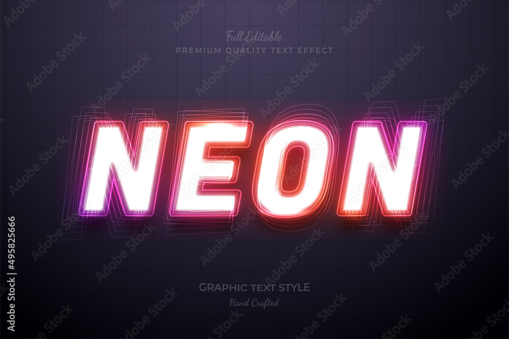 Neon Gradient editable premium text effect font style Neon Gradient editable premium text effect font style