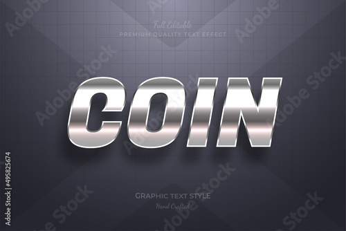 Coin Silver Shining editable premium text effect font style