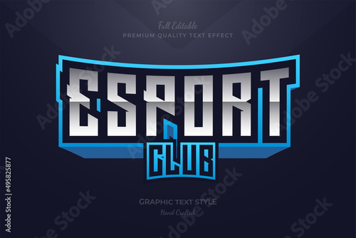 Esport Club Blue editable premium text effect font style