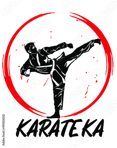 karate simple logo vector 