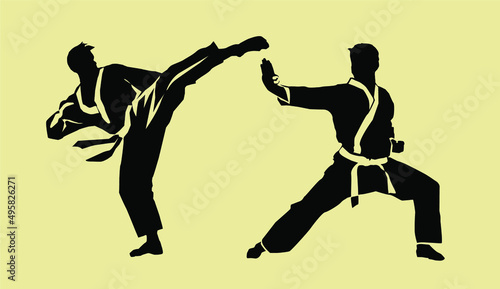 karate simple logo vector 