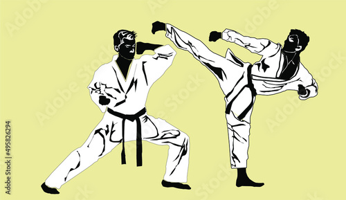 karate simple logo vector 