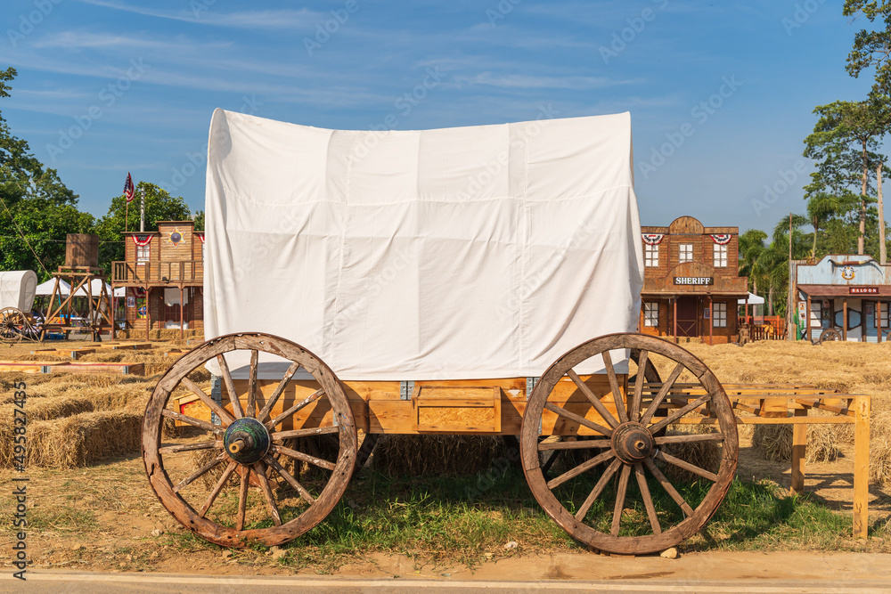 Antique covered wagon
