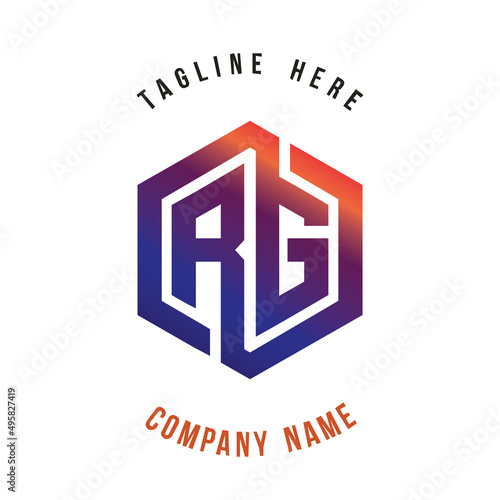 Obraz na płótnie RG lettering logo is simple, easy to understand and authoritative