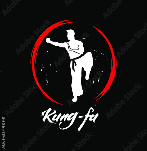 kung fu logo vector modern illustration