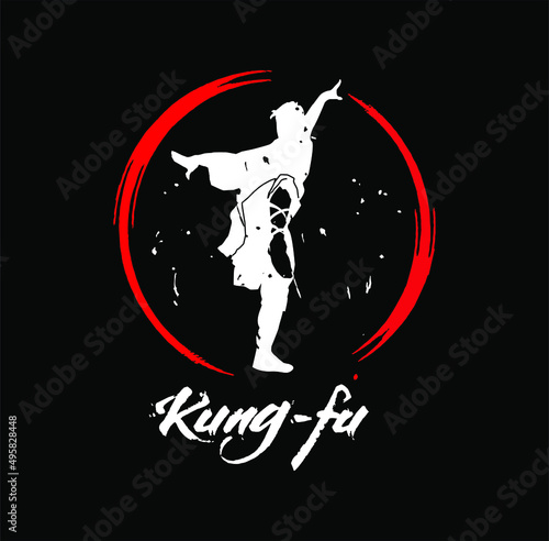 Fototapeta kung fu logo vector modern illustration