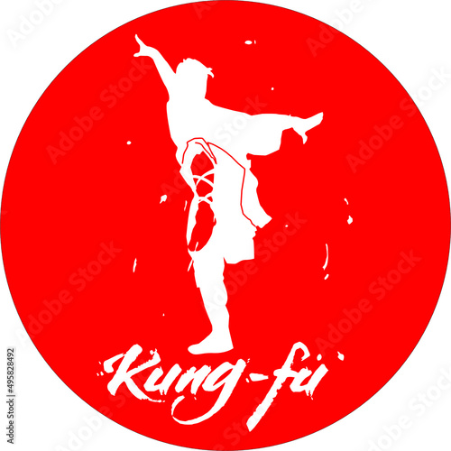 kung fu logo vector modern illustration