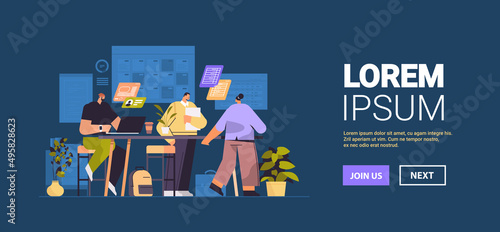 businesspeople team working together in office business people planning company strategy teamwork concept