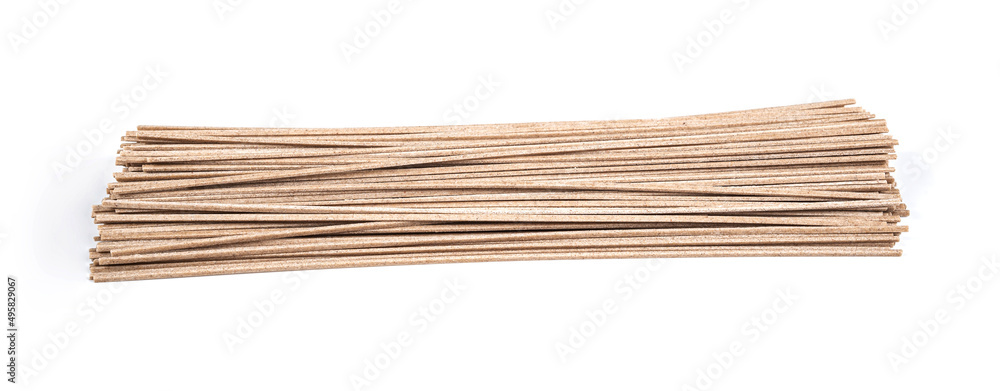 Dried raw japanese soba noodle isolated on a white background. Dried raw japanese soba noodle isolated on a white background.