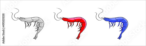shrimp prawn vector cartoon