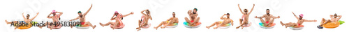 Set of men with inflatable ...