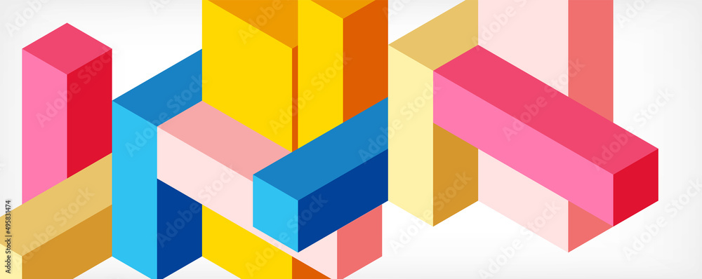 Abstract background. 3d cubes, cubic elements and blocks. Techno or business concept for wallpaper, banner, background, landing page Abstract background. 3d cubes, cubic elements and blocks. Techno or business concept for wallpaper, banner, background, landing page