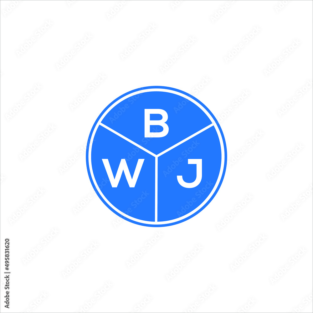 BWJ letter logo design on black background. BWJ creative initials letter logo concept. BWJ letter design. BWJ letter logo design on black background. BWJ creative initials letter logo concept. BWJ letter design.