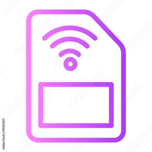 rfid chip gradient icon
