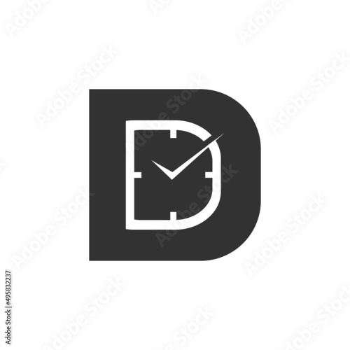 Letter D & Clock Logo