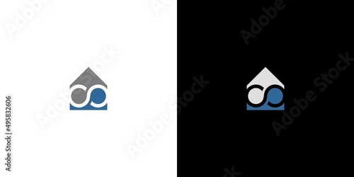 Simple and modern infinity house logo design