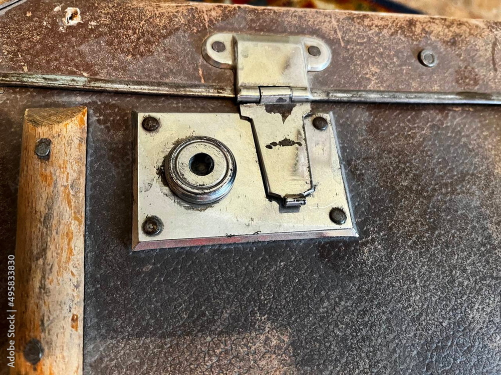 old rusty suitcase lock 