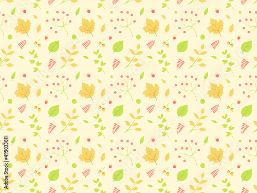 Summer Season Leaves Pattern Background Wallpaper