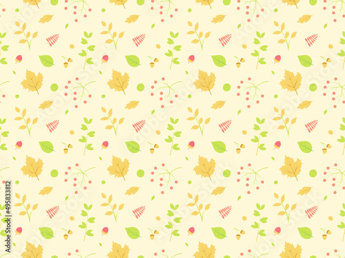 Summer Season Leaves Pattern Background Wallpaper