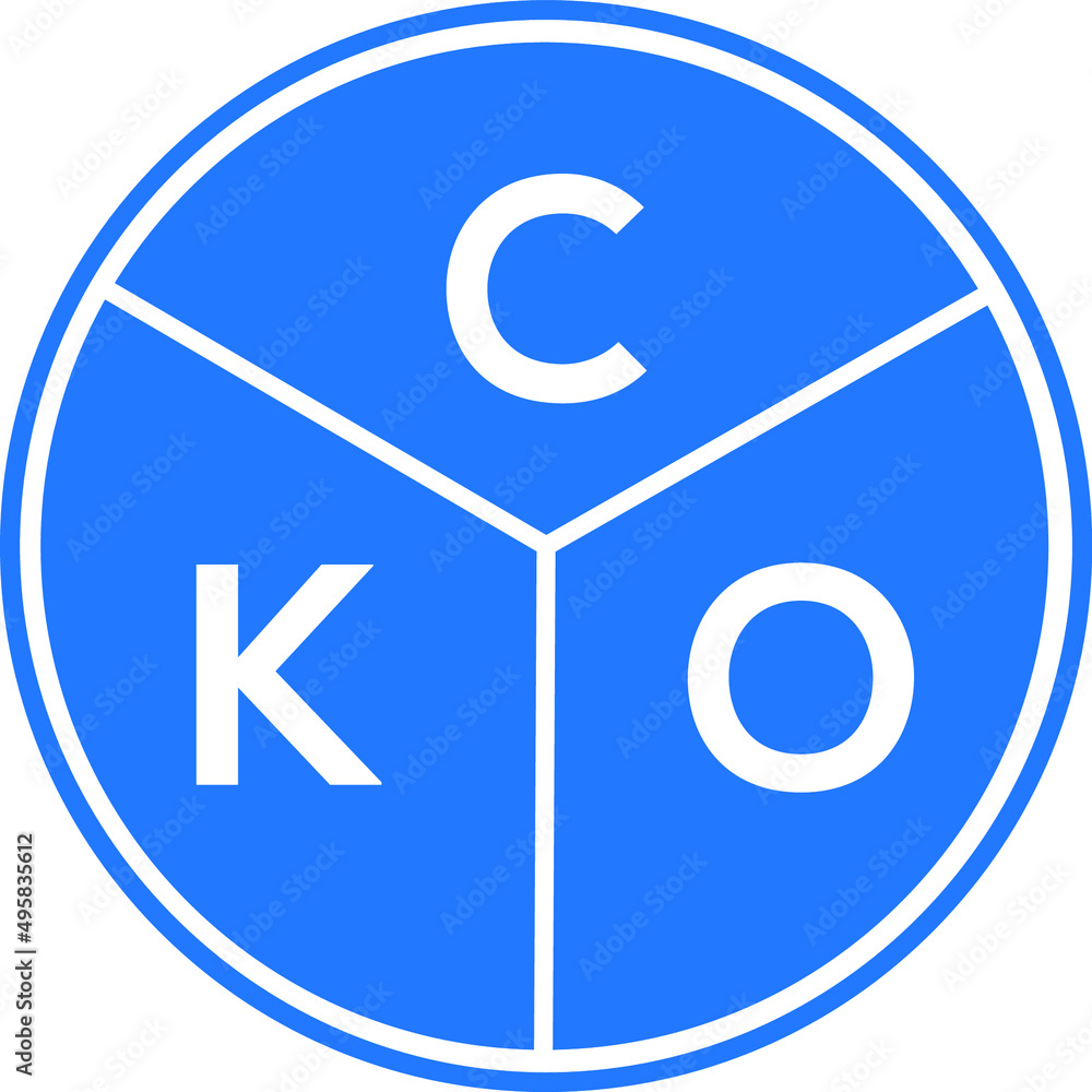 CKO letter logo design on White background. CKO creative Circle letter logo concept. CKO letter design. 
