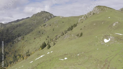 Aerial, Landscapes Along Zekari Pass, Georgia photo