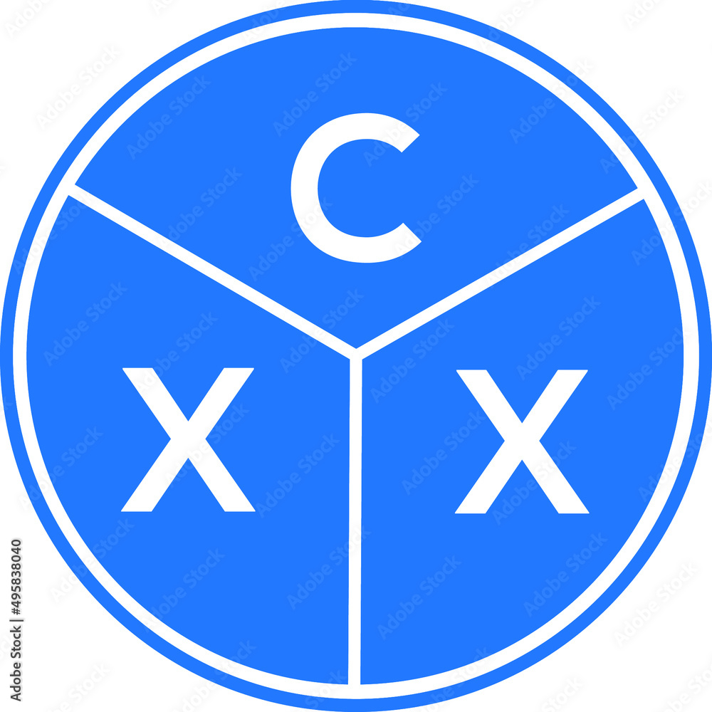 CXX letter logo design on White background. CXX creative Circle letter logo concept. CXX letter design. CXX letter logo design on White background. CXX creative Circle letter logo concept. CXX letter design.
