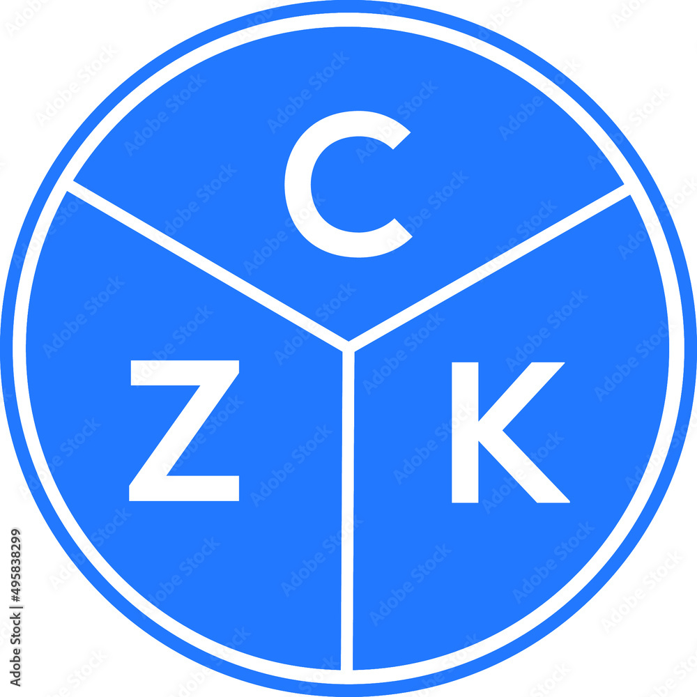 Fototapeta premium CZK letter logo design on White background. CZK creative Circle letter logo concept. CZK letter design. 