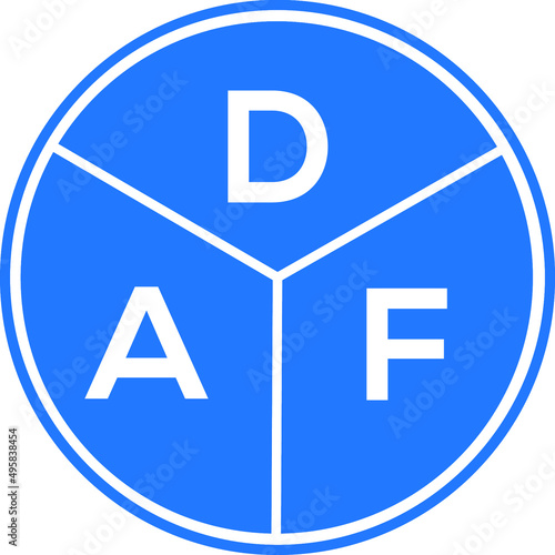 DAF letter logo design on White background. DAF creative Circle letter logo concept. DAF letter design.  photo