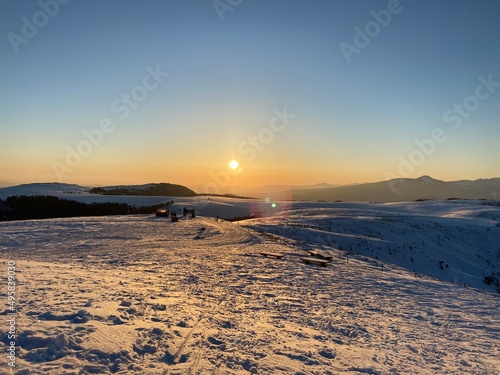 sunset in the mountains