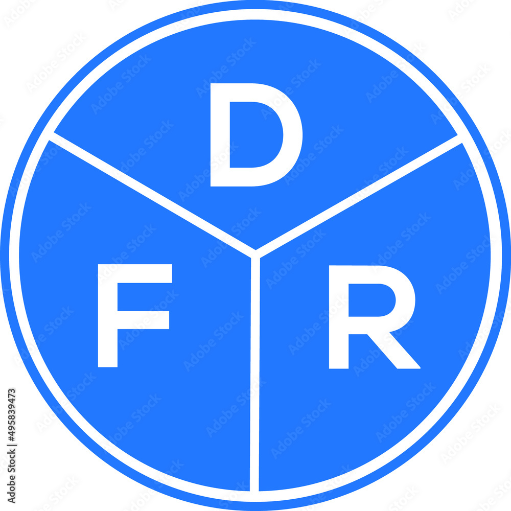 DFR letter logo design on White background. DFR creative Circle letter logo concept. DFR letter design. DFR letter logo design on White background. DFR creative Circle letter logo concept. DFR letter design.
