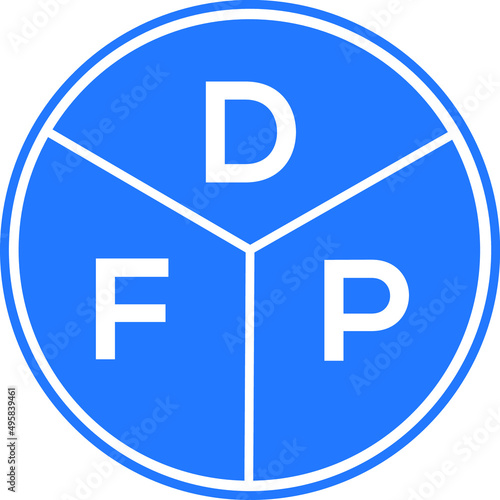 DFP letter logo design on White background. DFP creative Circle letter logo concept. DFP letter design. 