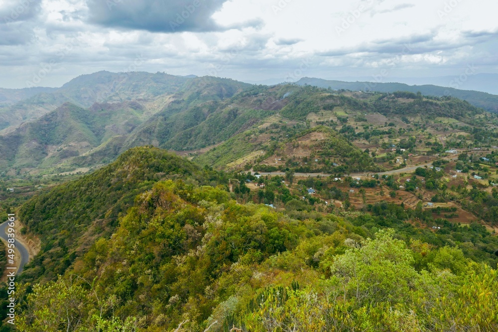 Scenic view of Tugen Hills seen from Morop Hill in Baringo County, Kenya