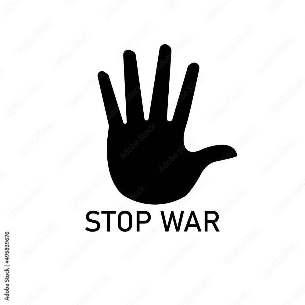 Hand stop the war isolated on a white background, Hand stop the war isolated on a white background,