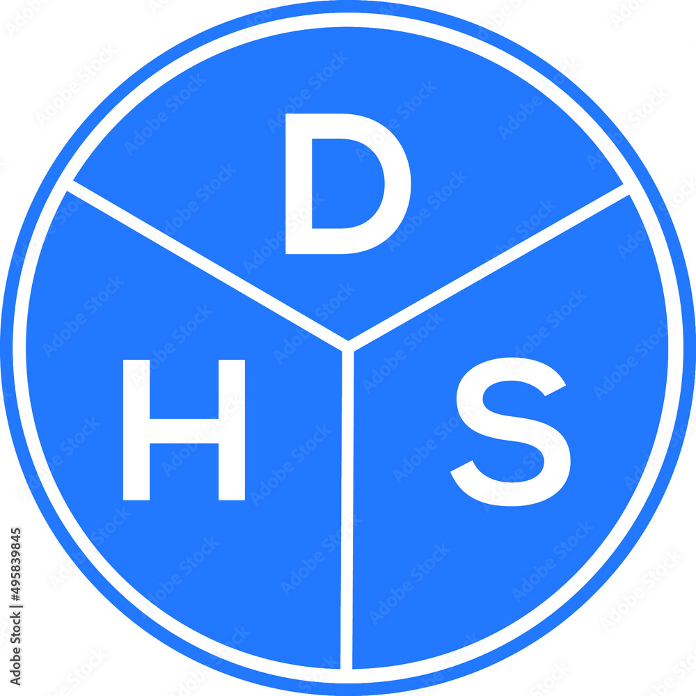DHS letter logo design on White background. DHS creative Circle letter logo concept. DHS letter design. DHS letter logo design on White background. DHS creative Circle letter logo concept. DHS letter design.