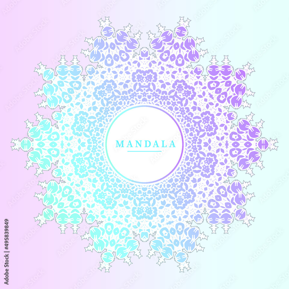 beautiful line art gradient mandala design