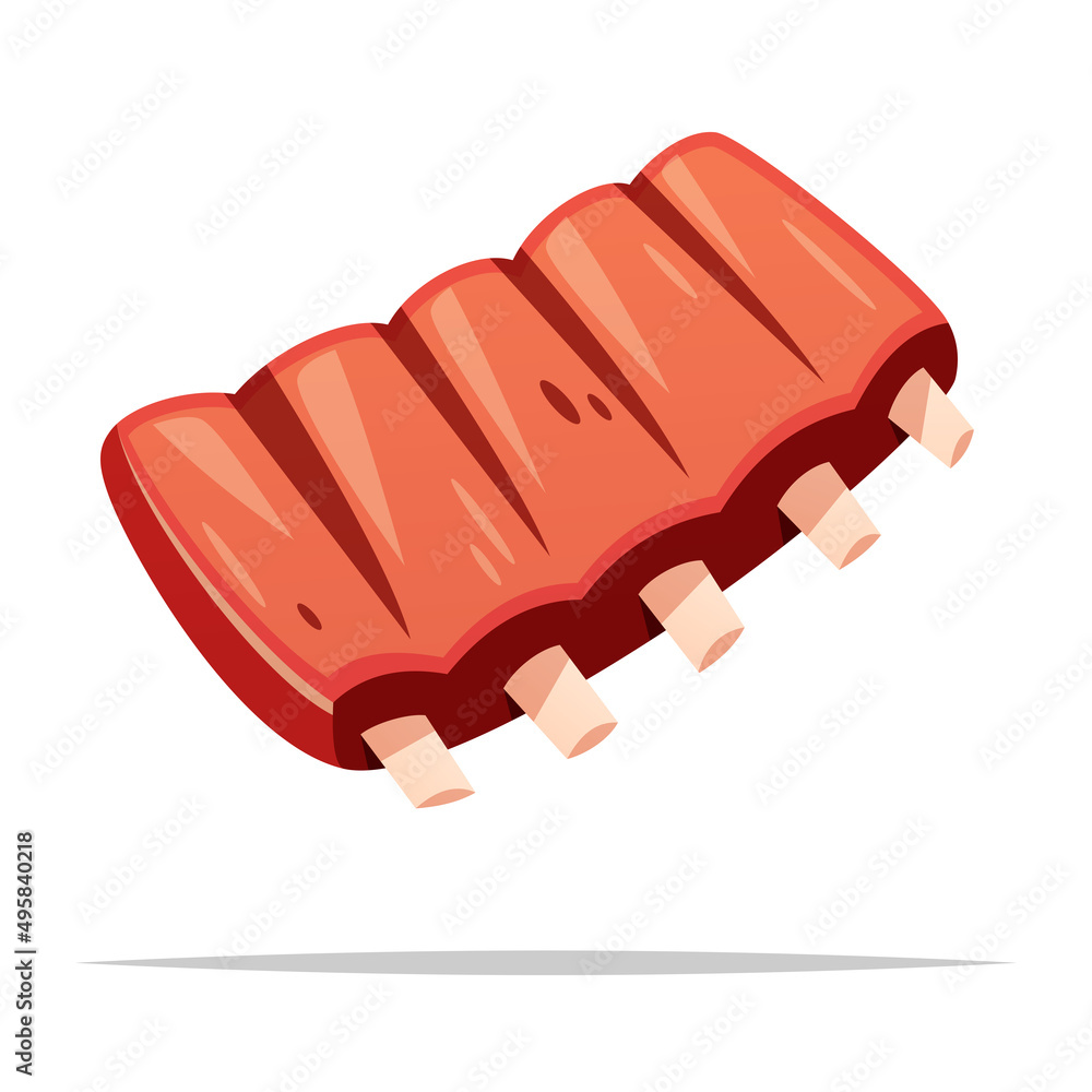Fresh beef ribs vector isolated illustration Fresh beef ribs vector isolated illustration
