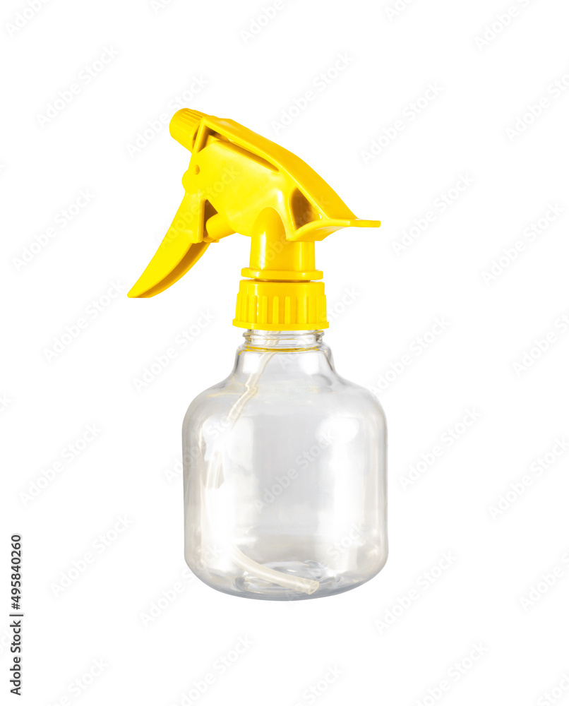 Empty Spray Plastic Bottle on White Background. File With Clipping Path. Empty Spray Plastic Bottle on White Background. File With Clipping Path.