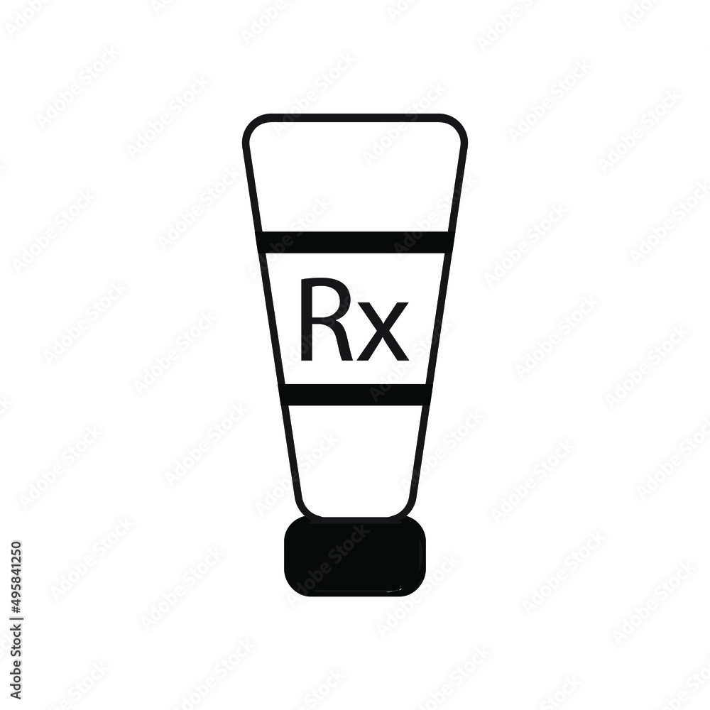 Simple black and white ointment or cream tube icon eps 10 vector illustration. Design element for websites, clinic brochure, advertisement and more. Simple black and white ointment or cream tube icon eps 10 vector illustration. Design element for websites, clinic brochure, advertisement and more.