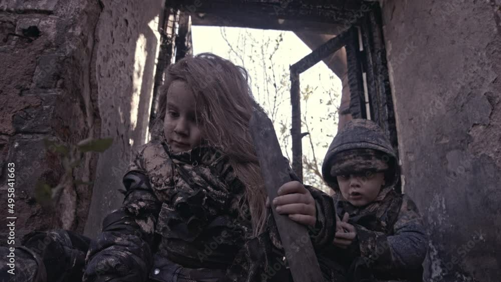 Children without a home, apocalypse, war Children without a home, apocalypse, war